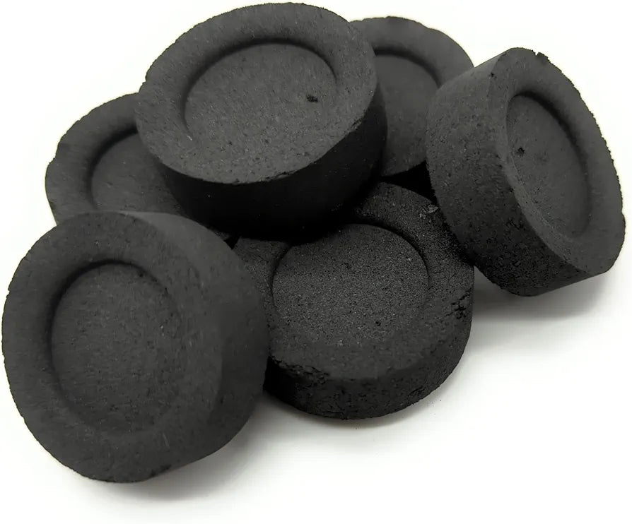 Charbons d'encens à allumage Rapide 1 Rouleaux - 10 disques de Charbon de Bois Pur pressé 33 mm