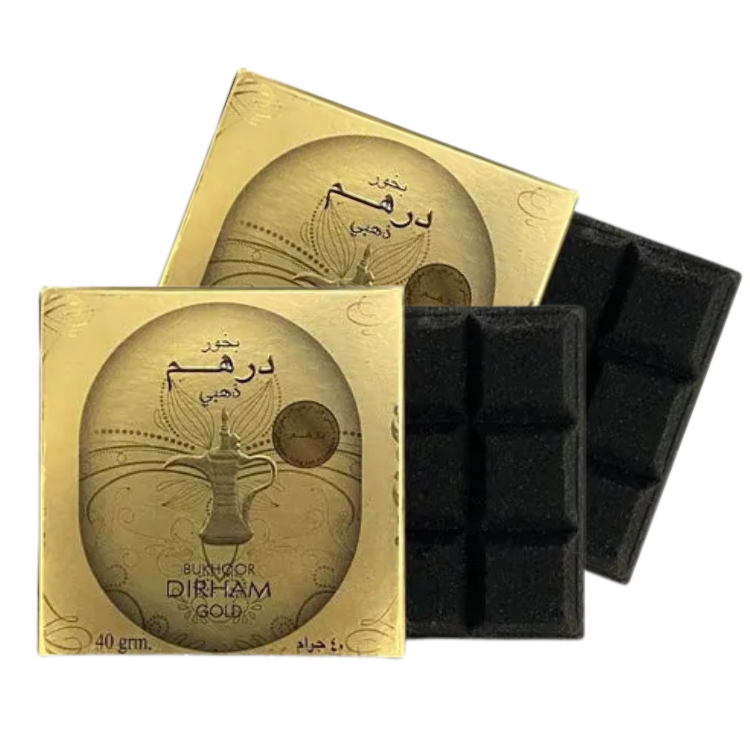 Pack 2 Bakhour Dirham Gold en tablette 80g