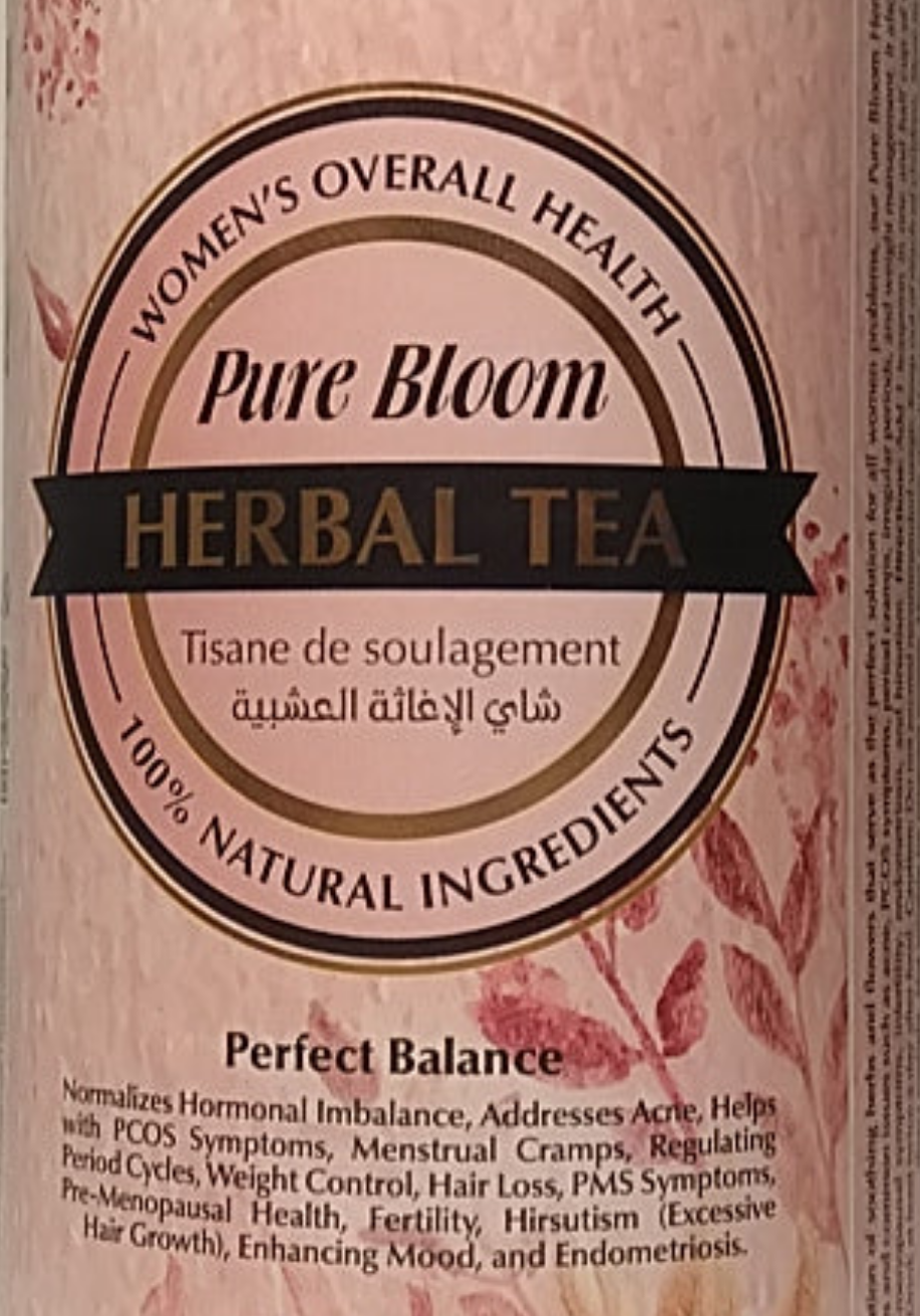 Tisane de soulagement au Maroc Herbal Tea Pure Bloom - problème féminin crampes menstruelles....