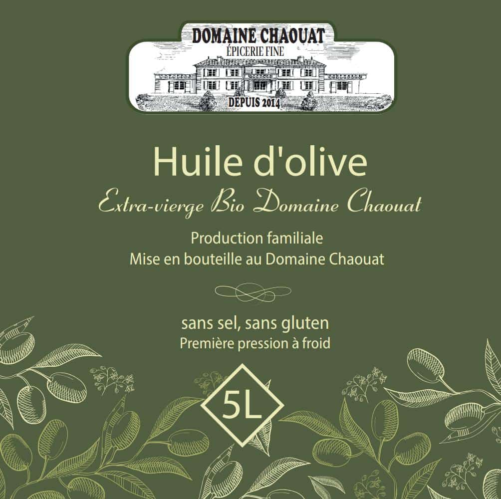 Huile d'olive extra vierge Bio sans gluten 5L