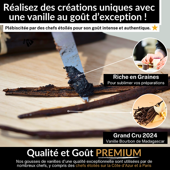 Vanille bourbon au Maroc- 10 gousse Extra 20 cm emballés sous vide