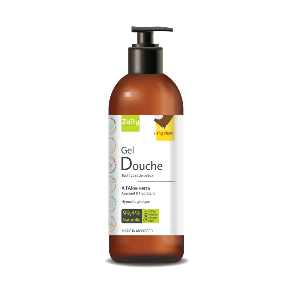 Gel Douche Naturel à l'aloé Vera, Vanille & Ylang-Ylang – 250 ml - Hydratation et Sérénité
