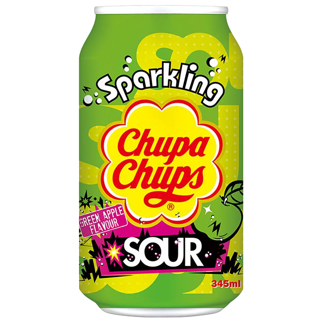 CHUPA CHUPS  SPARKLING SOUR GREEN APPLE 345ML