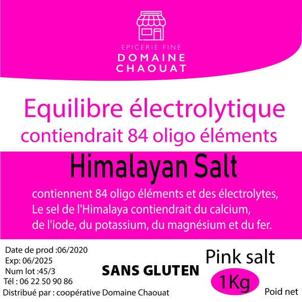 Sel de Himalaya 1kg (en cristaux)