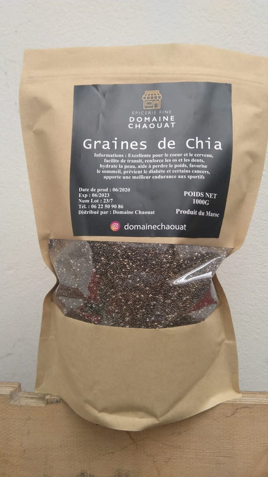 Graines de chia noir sans gluten en vrac - 250 g