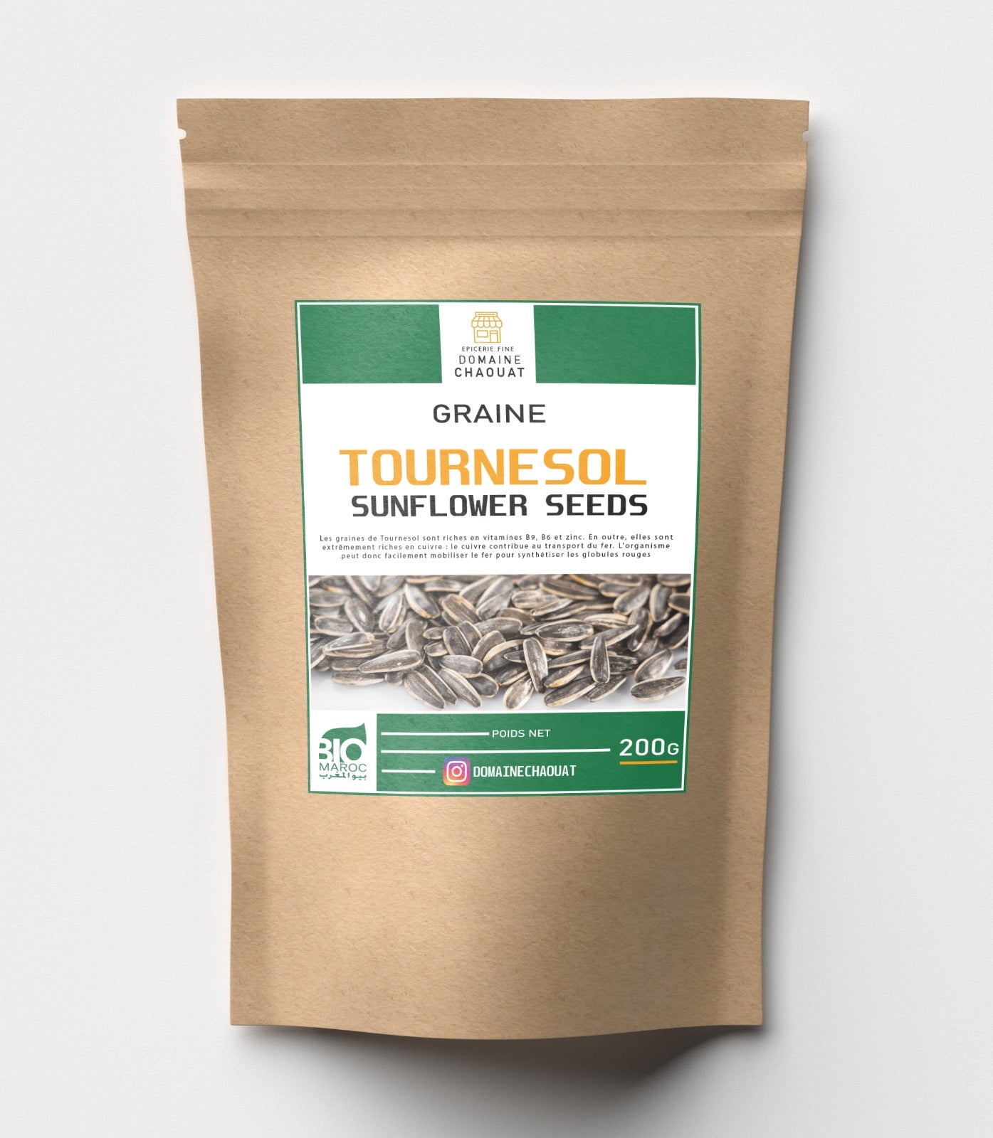 Graine de tournesol décortiquées bio ( sans sel) 200g