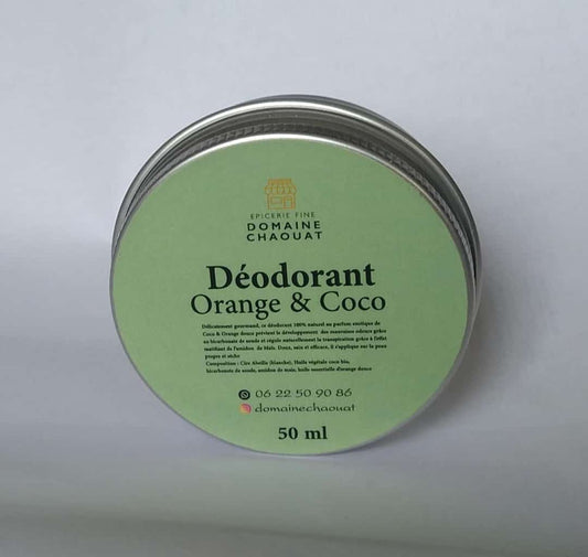 Déodorant solide orange coco sans sel d'aluminium               Anti transpirant مضاد التعرق