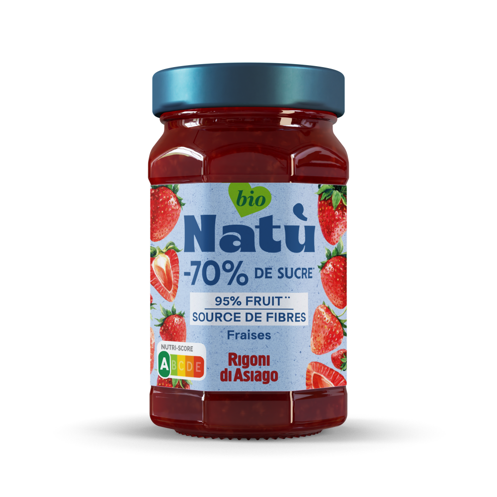 Confiture sans sucre pour diabétiques Natu Préparation 100% Fruits fraise 240G